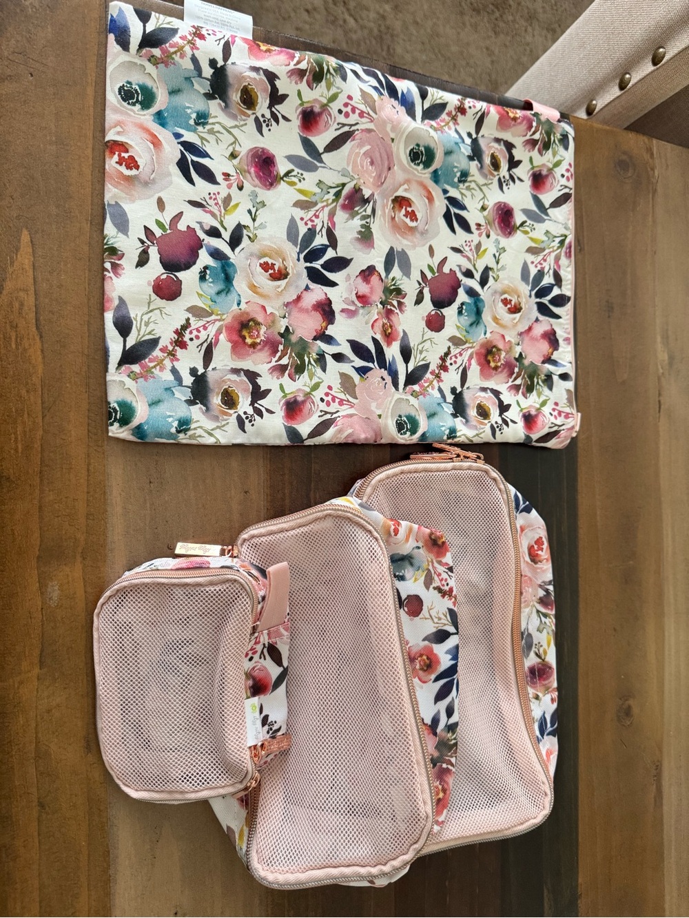 Itzy Ritzy Floral Pink & Multi Travel Organizer Set